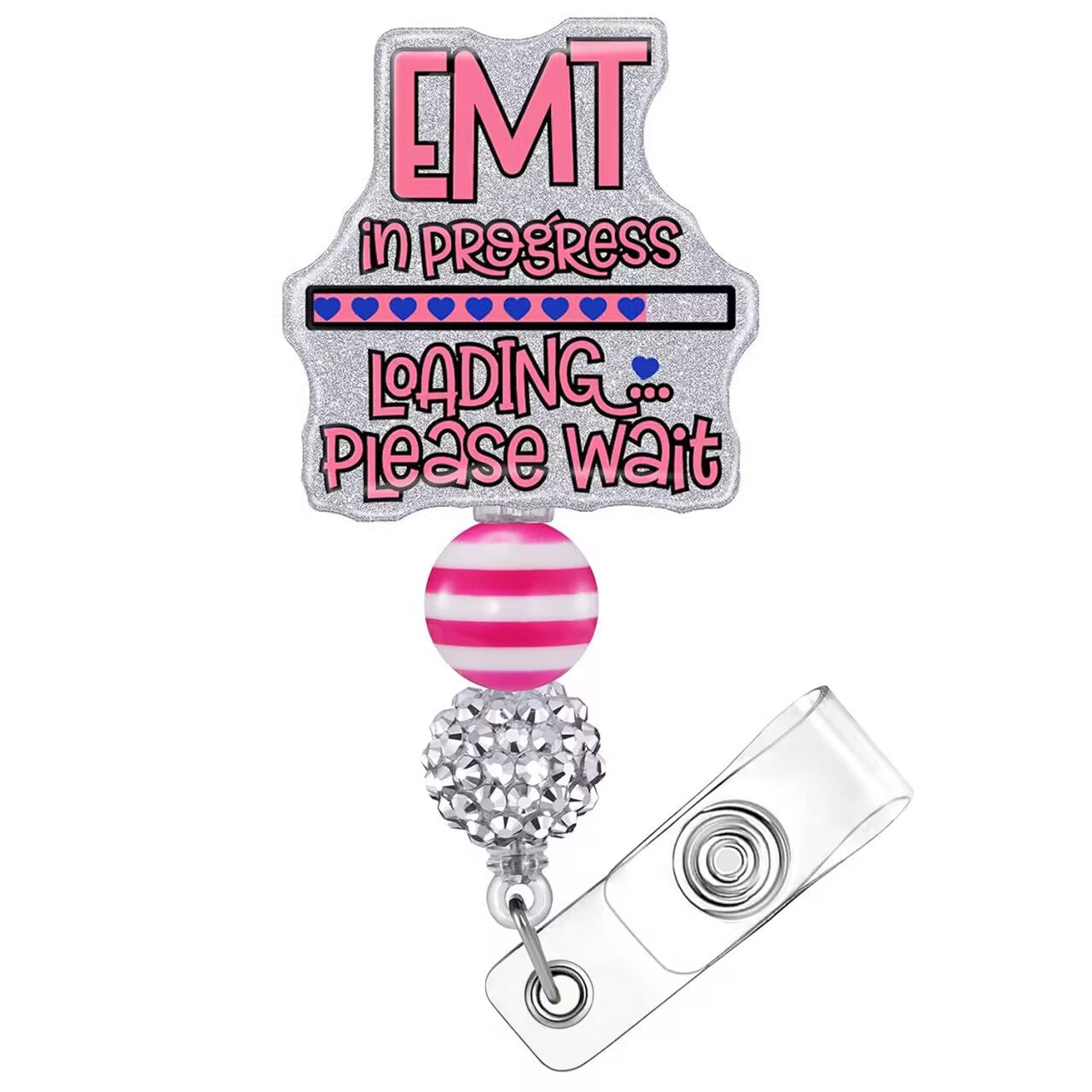 Wholesale Badge Reels Medical Series Leopard Print Cow Print Beaded Badge ABS Scroll Retractable Keychain